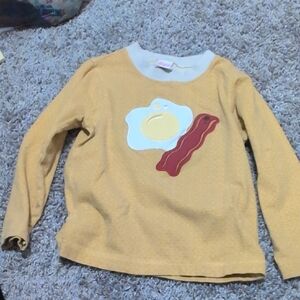 Yellow Kids Shirt with Egg and Bacon Design